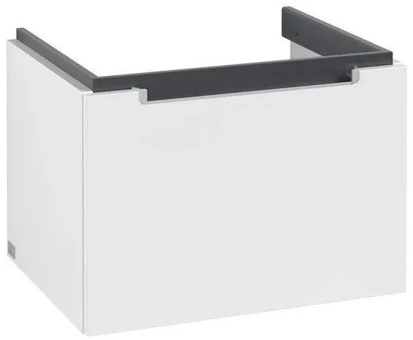 Set mobilier 58.7cm Villeroy&Boch Subway 2.0 alb lucios, cu lavoar Subway 2.0, A68700DH+7113F001