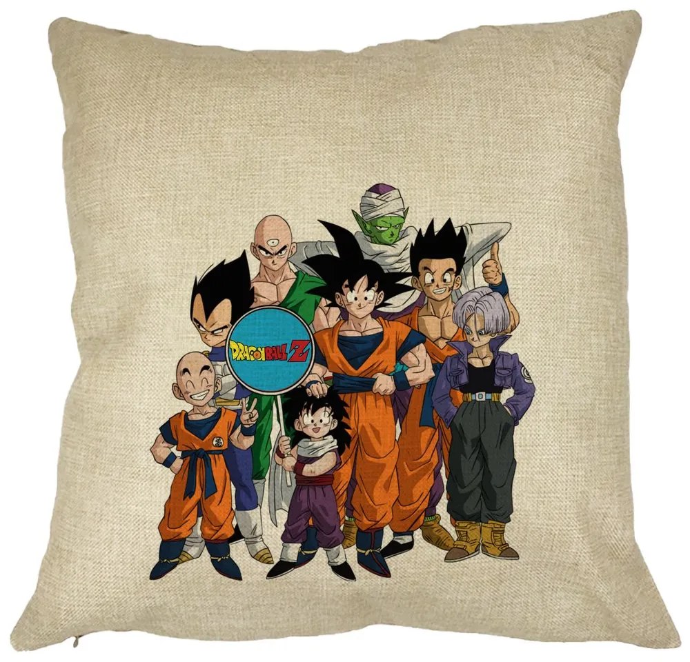 Perna Decorativa cu Dragonball Characters 2, 40x40 cm, Husa Detasabila, Burduf