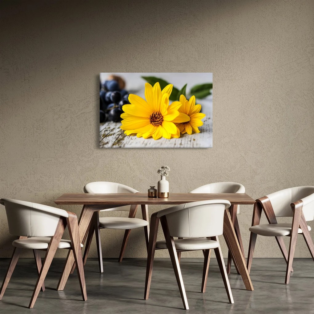 Tablou cu floare galbenă (90x60 cm)