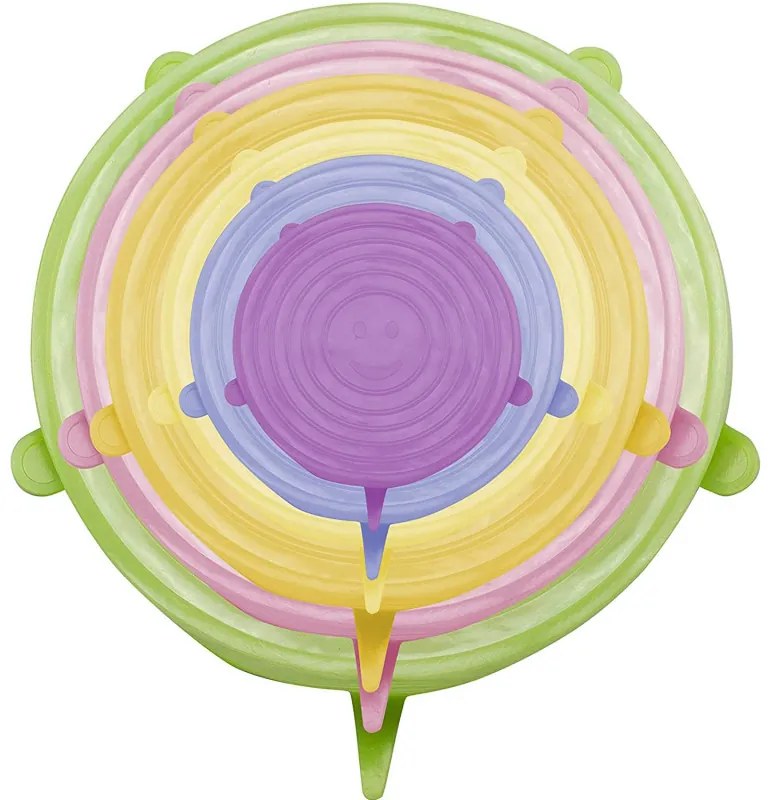Set de capace din silicon Beper C102COC101, 6,5-20,5 cm, temperatură de la -20 la +230 °C, fără BPA, multicolor