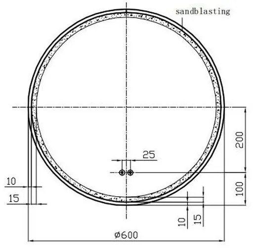 Oglinda rotunda 60 cm cu rama neagra, iluminare LED si dezaburire, Fluminia, Ando 600 mm