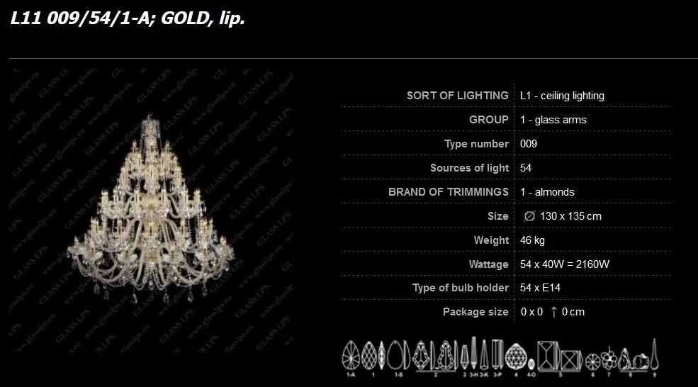 Lustra cu 54 brate cristal Bohemia L11 009/54/1-A