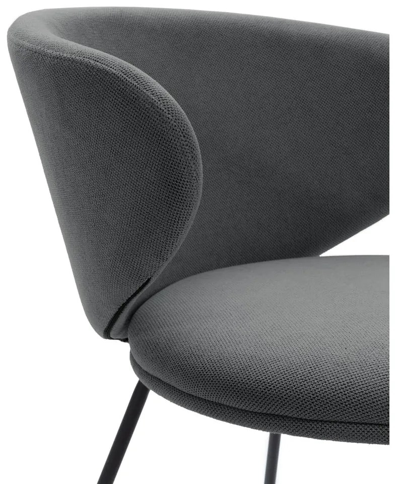 Set de scaune de sufragerie gri închis 2 buc. tapițat Rush – Marckeric