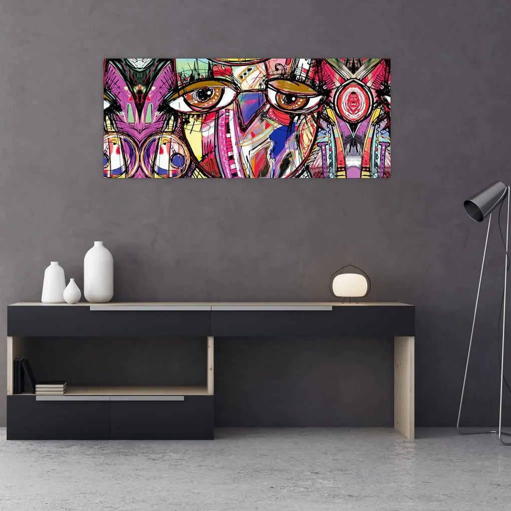 Tablou - Artă stradală - bufniță (120x50 cm)