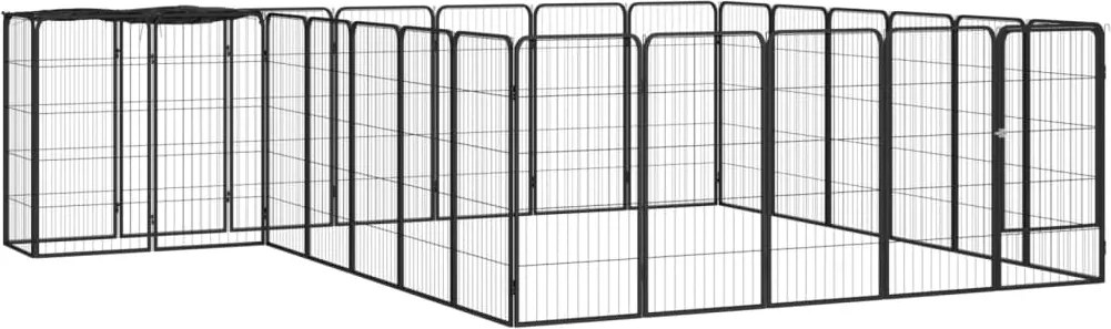 vidaXL Țarc câini 26 panouri negru 50x100 cm oțel vopsit electrostatic