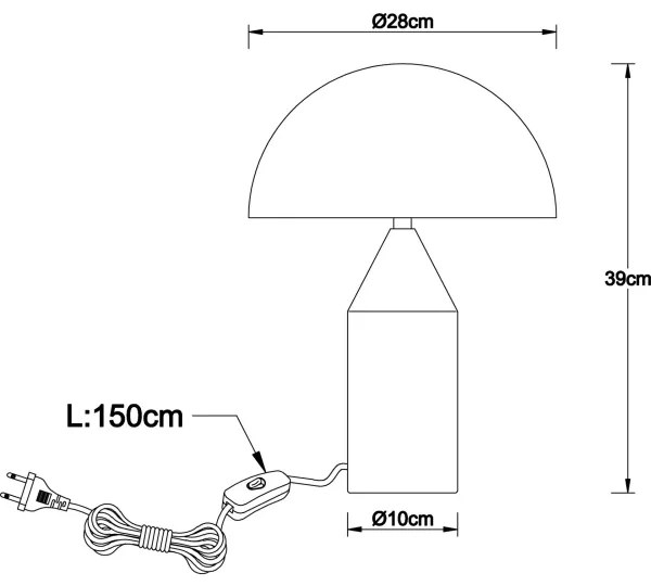 Globo ATOMA 21030S - Lampă de masă, 2x E27, 40W, 230V