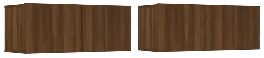 Set dulapuri TV, 4 piese, stejar maro, lemn prelucrat 4, Stejar brun, 100 x 30 x 30 cm
