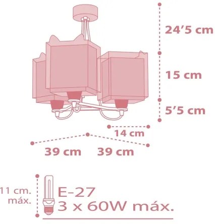 Dalber 64587 - Lustră copii LITTLE FOX 3xE27/60W/230V