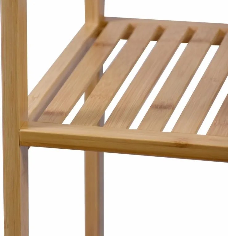 Raft din bambus, 5 rafturi, pătrat 33 x 33 x 146 cm