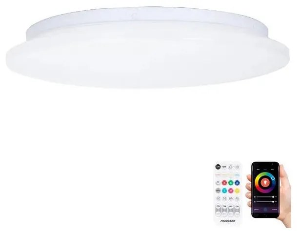 Plafonieră LED RGBW pentru baie Aigostar LED/18W/230V IP44 + telecomandă