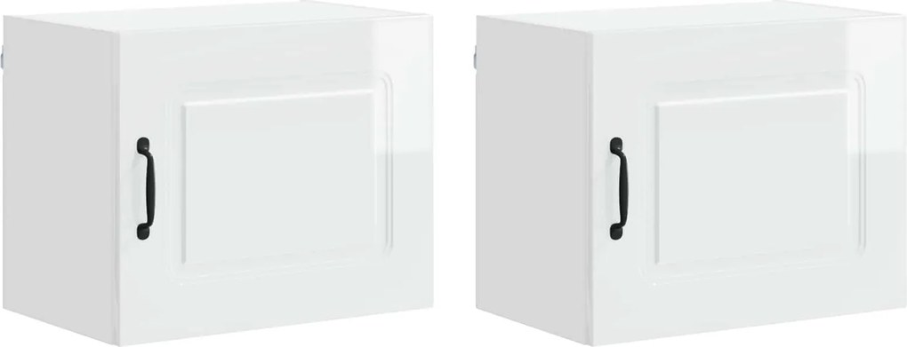 vidaXL Dulap de bucătărie Kalmar 2 pcs Alb lucios 50 x 31 x 40 cm