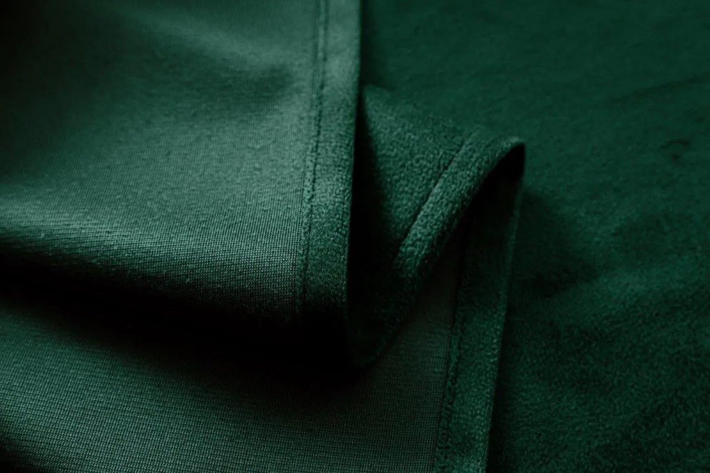 Draperie opaca verde inchis VELVET 140x250 cm Agatat: Inele metalice