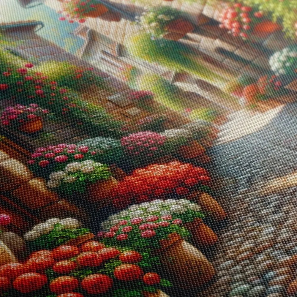 Tablou stradă plină de flori