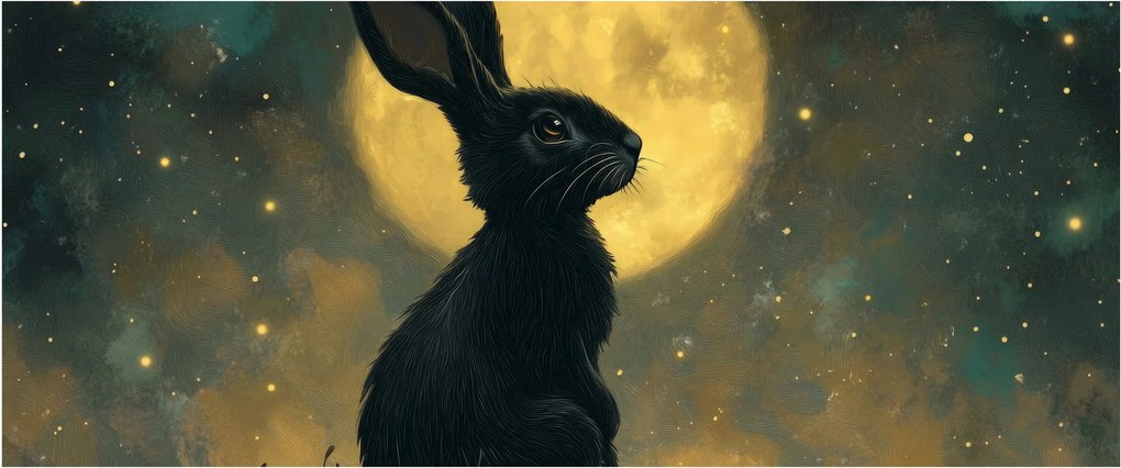 Tablou - Iepure cu lună (120x50 cm)