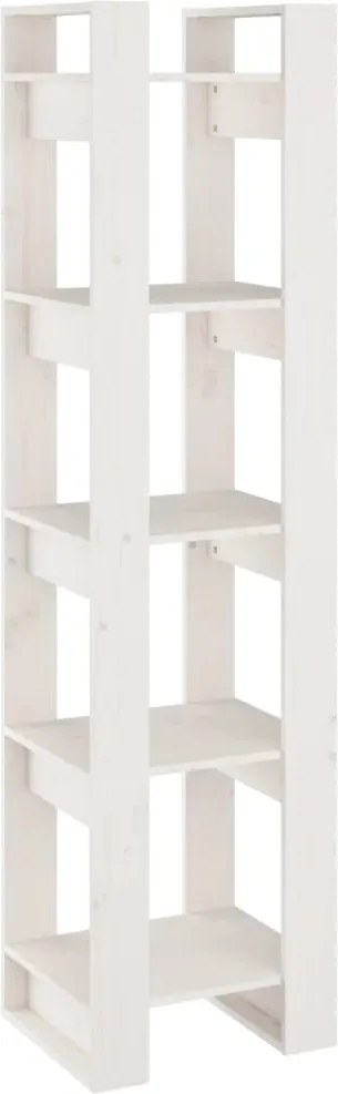 vidaXL Bibliotecă/Separator cameră, alb, 41x35x160 cm, lemn masiv pin