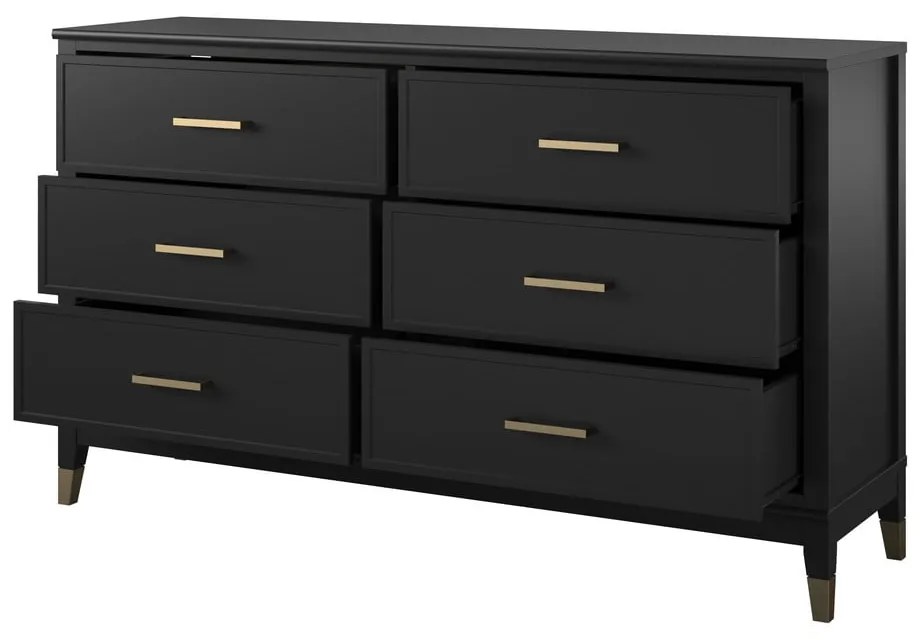 Comodă CosmoLiving by Cosmopolitan Westerleigh, 144 x 85 cm, negru