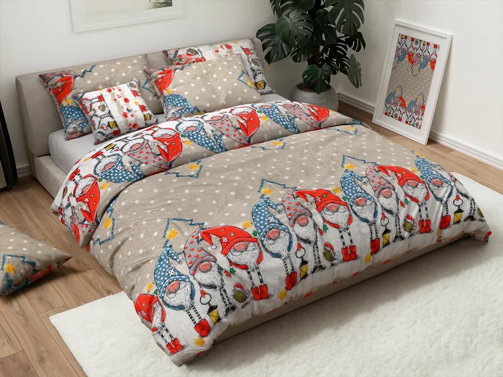 Lenjerie cocolino GNOME bej Dimensiune lenjerie de pat: 70 x 90 cm | 140 x 200 cm