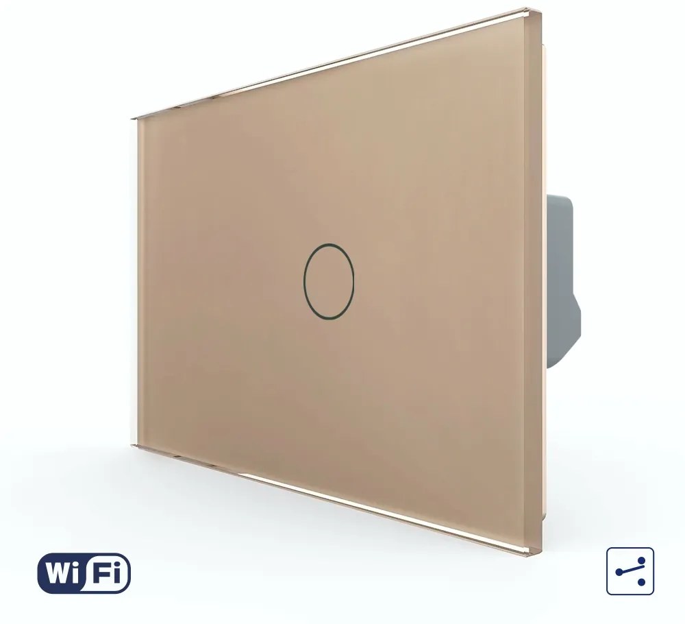 Intrerupator Simplu Cap Scara / Cruce Wi-Fi cu Touch LIVOLO, standard italian – Serie Noua
