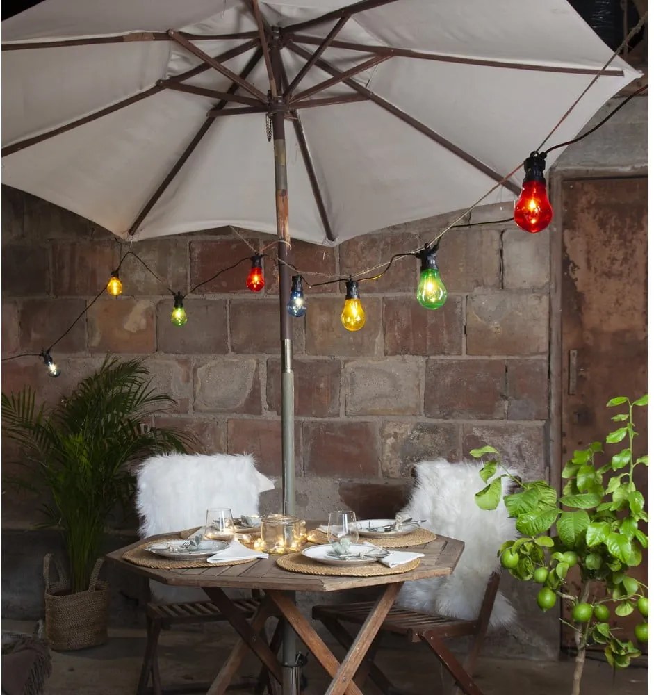 Șirag luminos LED de exterior pentru petreceri cu lumini colorate Star Trading Circus, 10 lumini