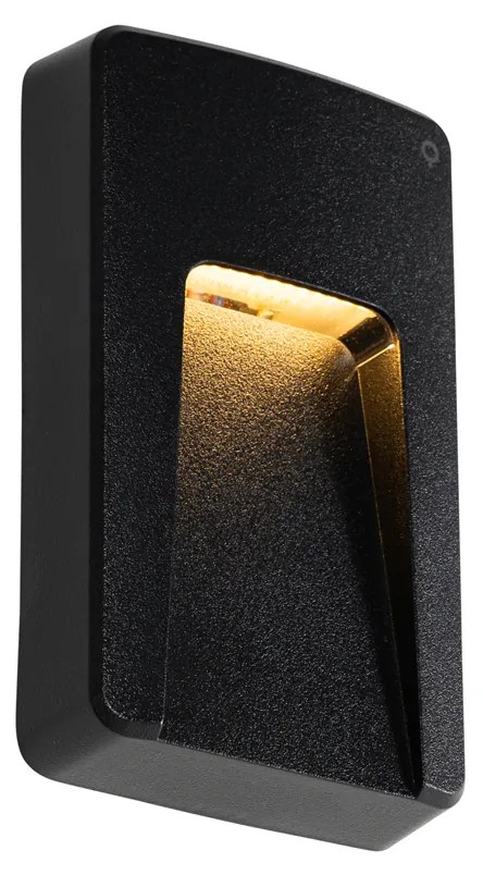 Set 2 Aplice Perete Exterior Negre Dreptunghiulare cu LED Integrat IP65 - Gem