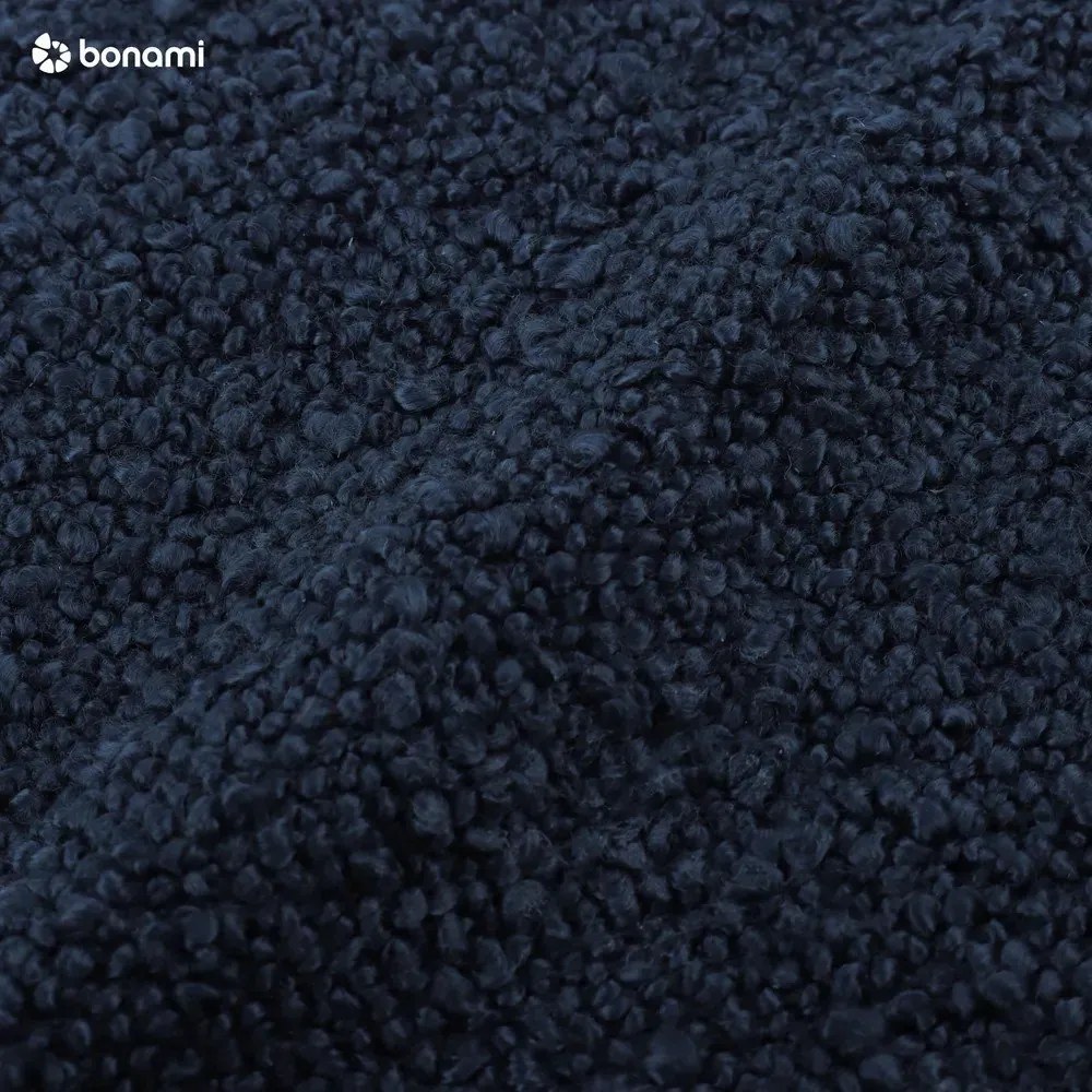 Canapea albastru-închis cu tapițerie din țesătură bouclé 208 cm Poppy – Micadoni