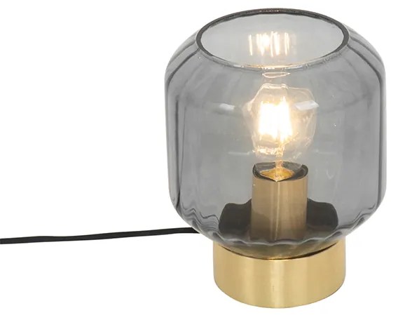 Lampă de masă modernă din alamă cu sticlă fumurie - Stiklo