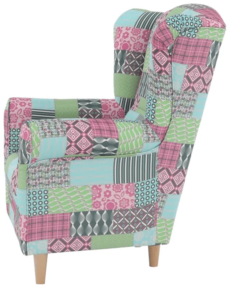 Fotoliu, material textil în stilul patchwork, CHARLOT