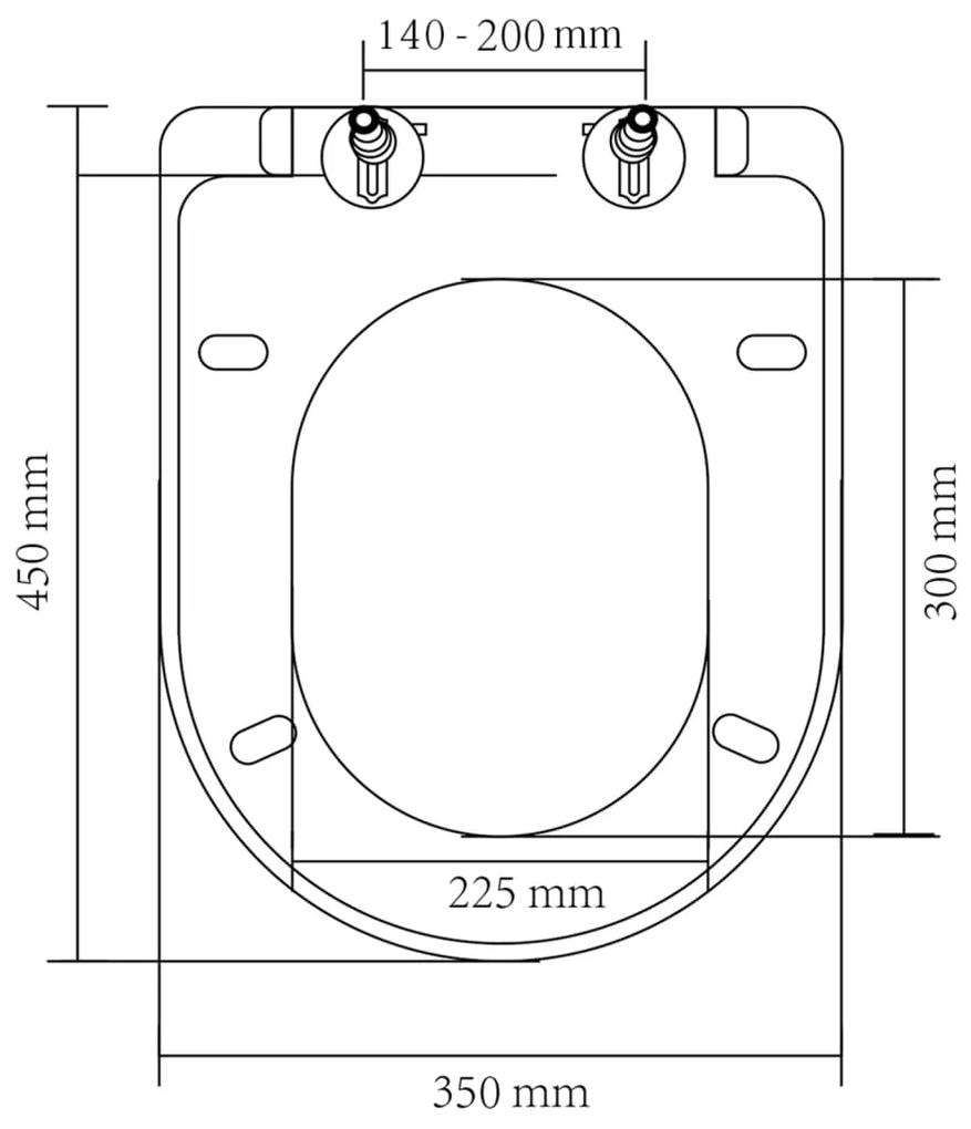 Capac WC, inchidere silentioasa, eliberare rapida, alb, patrat 1, Alb, 45 x 35 cm(140 - 200 mm)