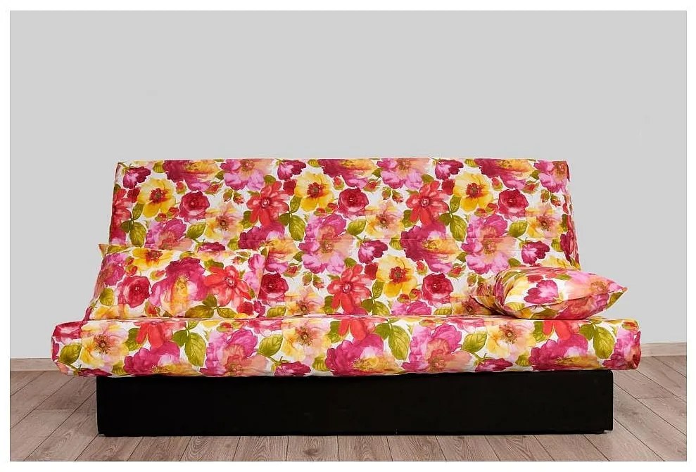 Canapea extensibila click-clack best sleep, lada depozitare, husa bumbac, flower, 190 x 87 x 91 cm