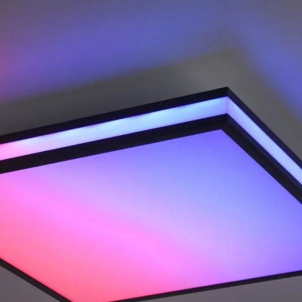 Plafonieră LED RGBW dimabilă JUST LIGHT. 14110-18 MARIO BLACK LED/19,5W/230V + telecomandă