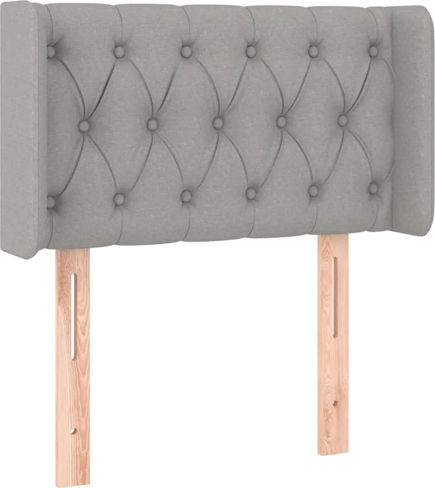 vidaXL Tăblie de pat cu aripioare gri deschis 83x16x78/88 cm textil