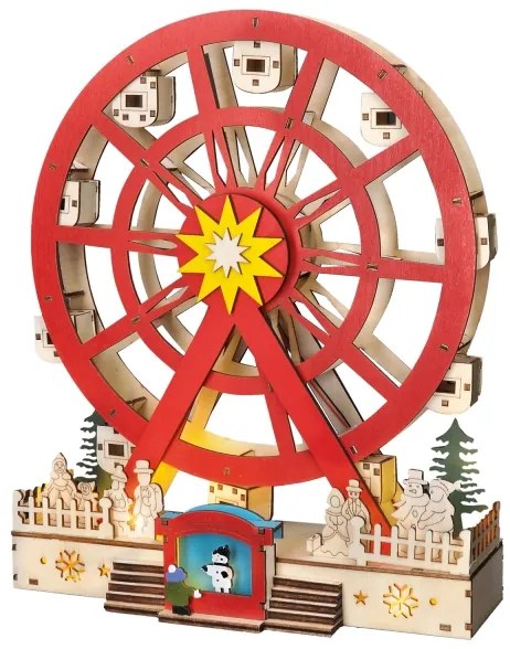 Decorațiune LED de Crăciun Solight 1v277 LED/2xAA/alb cald carusel