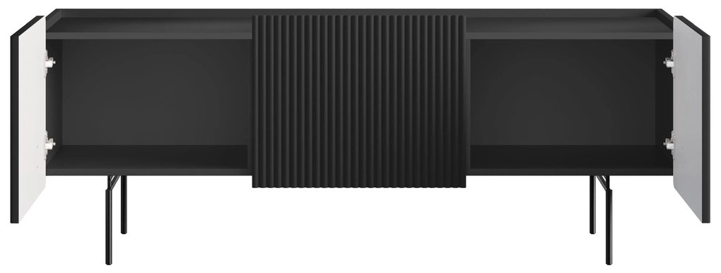 Comodă TV Malmi 150 cm - negru mat / picioare negre