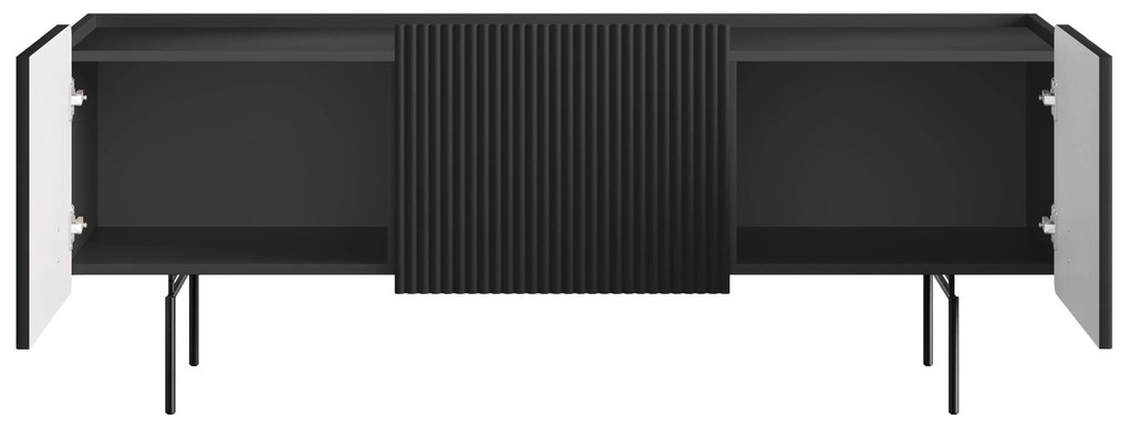 Dulap TV Malmi 150 cm - negru mat / picioare negre