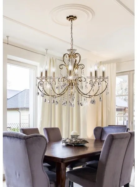 Lustră pe lanț AURORA 8xE14/40W/230V