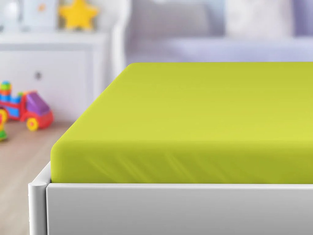 Cearsaf din jerse pentru patut EXCLUSIVE 60x120 cm lime