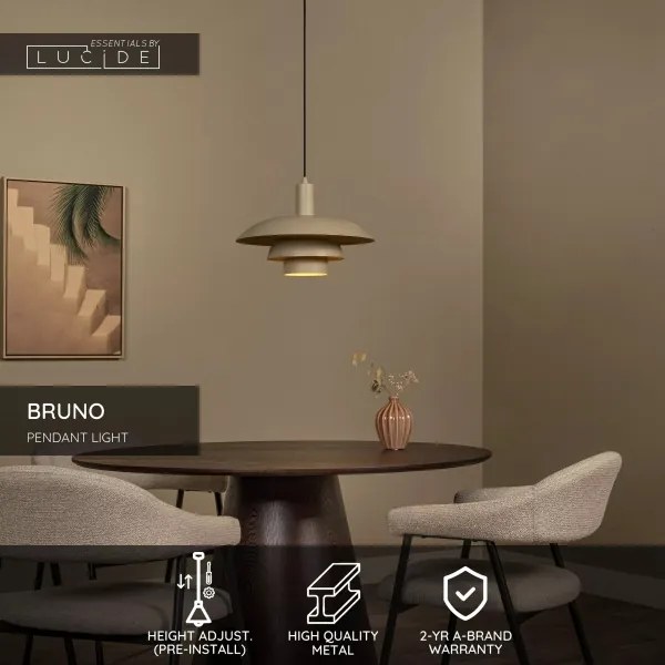 Lucide 21444/38/41 - Lustru suspendat pe cablu BRUNO 1xE27/40W/230V bej