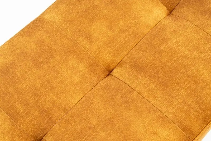 Bancheta tapitata design modern Boutique 100cm, galben mustar