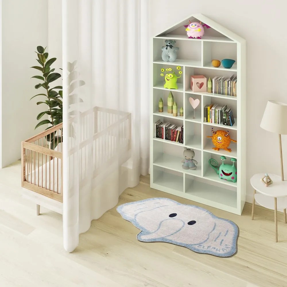Covor pentru copii alb/albastru deschis lavabil 75x120 cm Candy – Universal