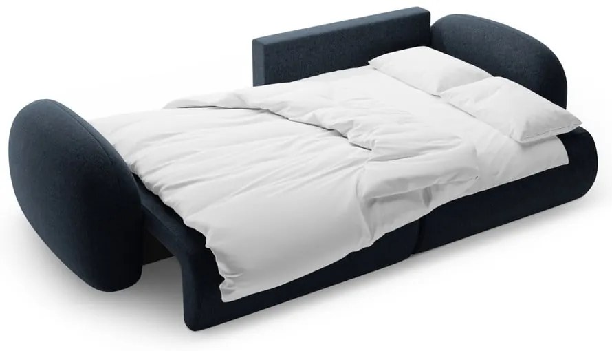 Colțar albastru închis extensibil/cu spațiu de depozitare cu tapițerie din chenille Tonale – Cosmopolitan Design