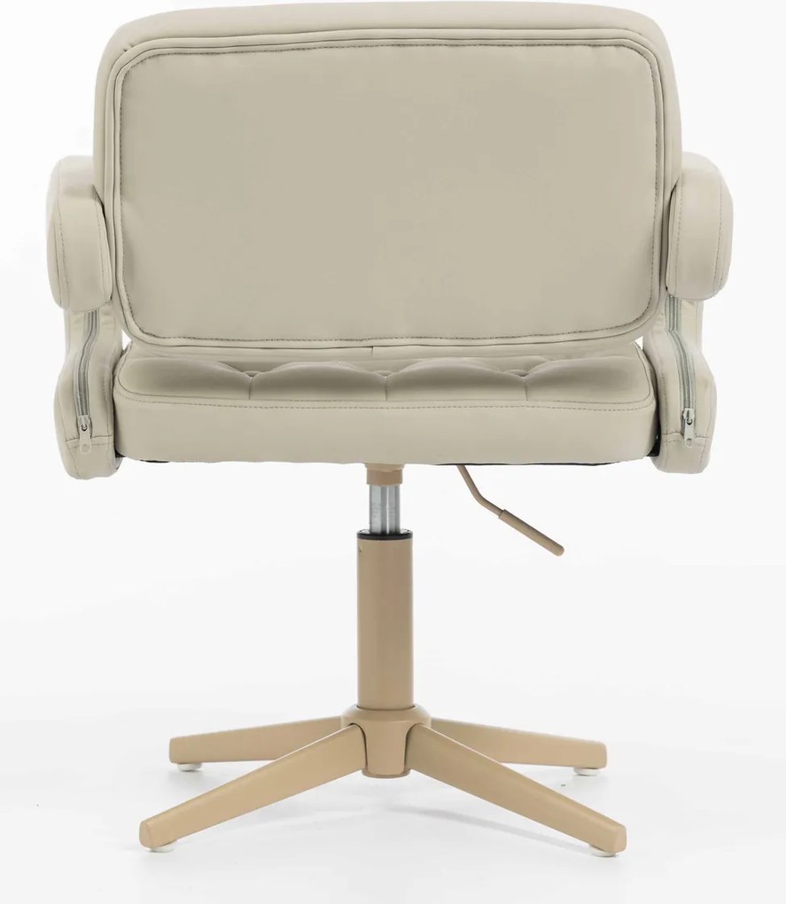 HR8403CROSS Scaun Ecru Piele Ecologica Premium Soft cu Bază Crem