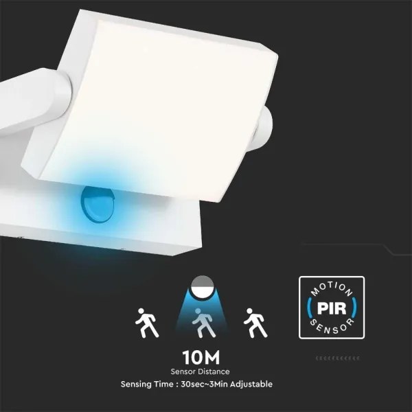 LED Aplica de perete exterior cu senzor LED/17W/230V 3000K IP65 alb