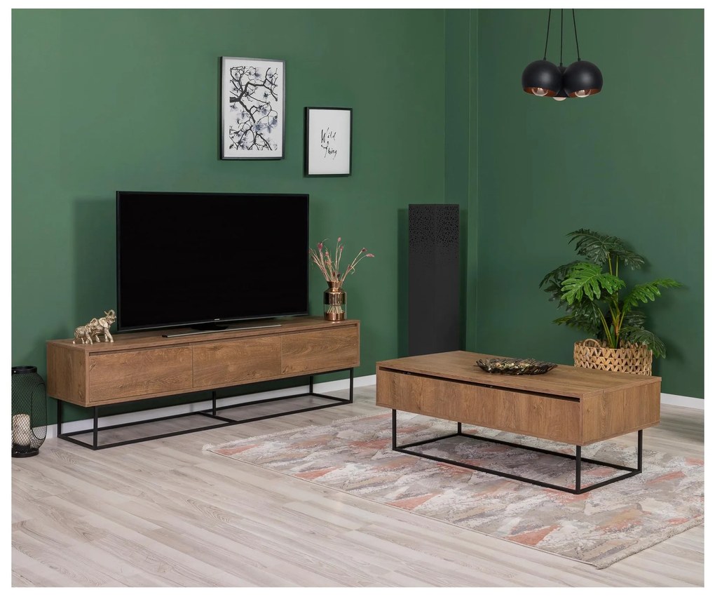 Set mobilier living Laxusona 23 (Nuc + negru). 1107126