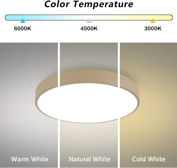 Brilagi Plafonieră LED POOL, 60 W, 230 V, 3000/4000/6000 K, Ø 60 cm, bej