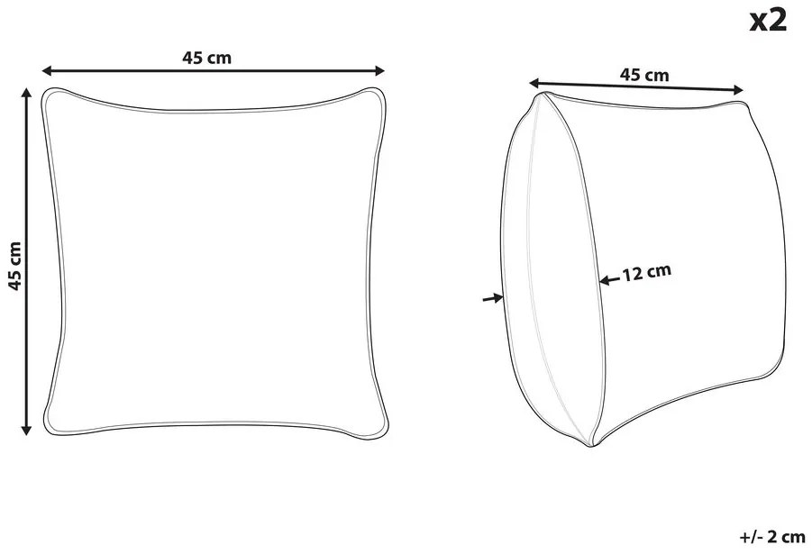Set 2 buc. pernă 45x45 cm MILDURA (gri). 1022612