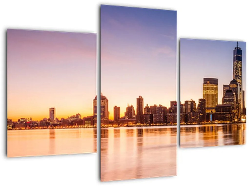 Tablou cu oraș în apus de soare (90x60 cm)