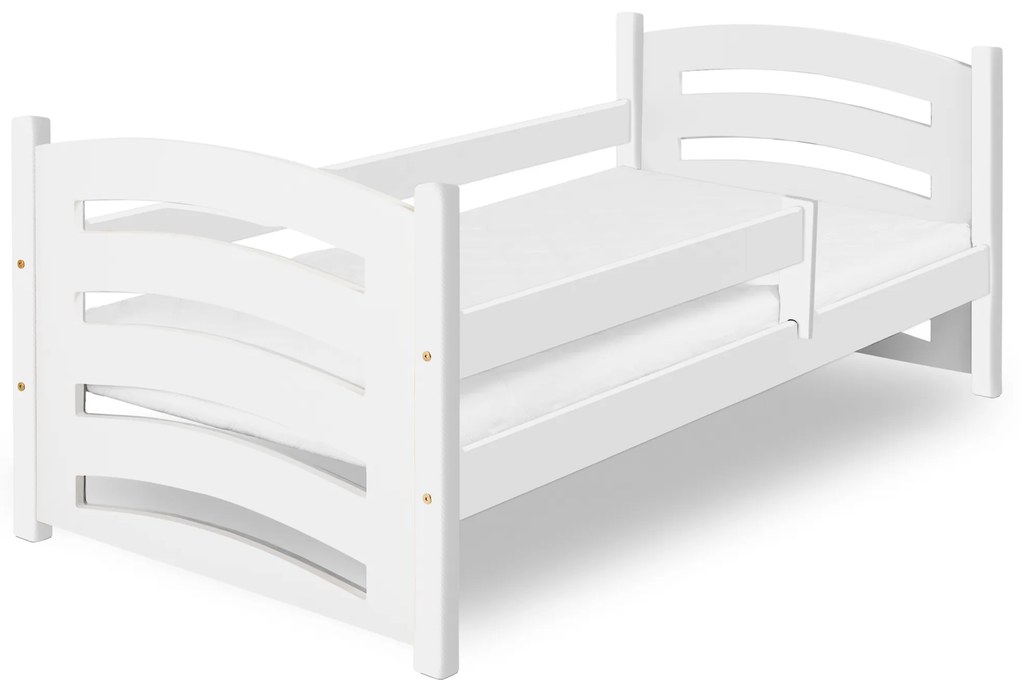 Pat pentru copii MELA 80 x 160 cm, alb Saltea: saltea EASYSOFT 10 cm, Somiera: fara somiera