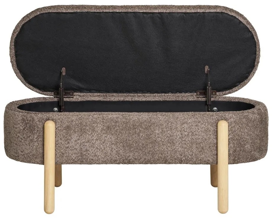 Bancă maro cu tapițerie din țesătură bouclé Branca – House Nordic
