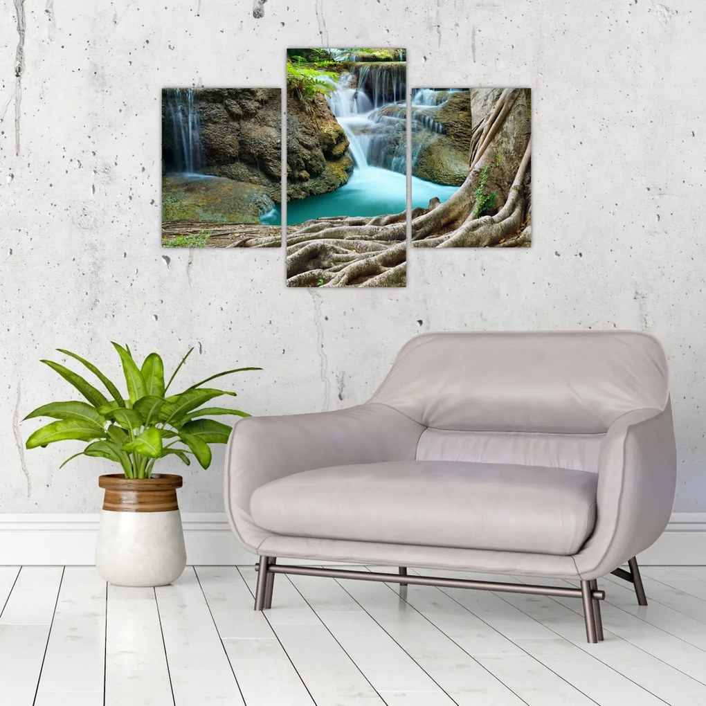 Tablou - Râu cu cascade (90x60 cm)