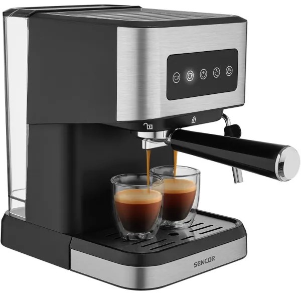 Sencor - Espressor cu pârghie 1050W/230V, negru/crom mat